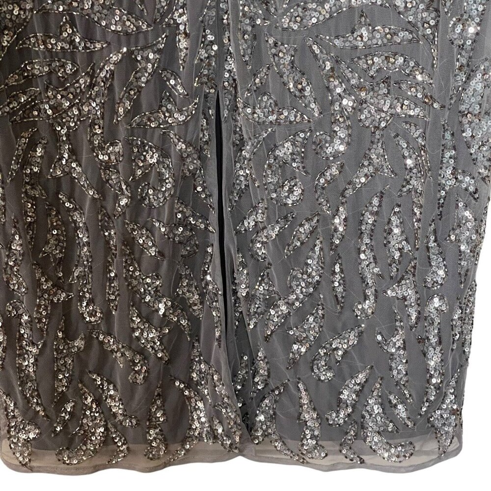 Mac Duggal Gown Dress Size 16 Beaded Sequined Illusion Sheath Dress 5521 $498 - Picture 11 of 16